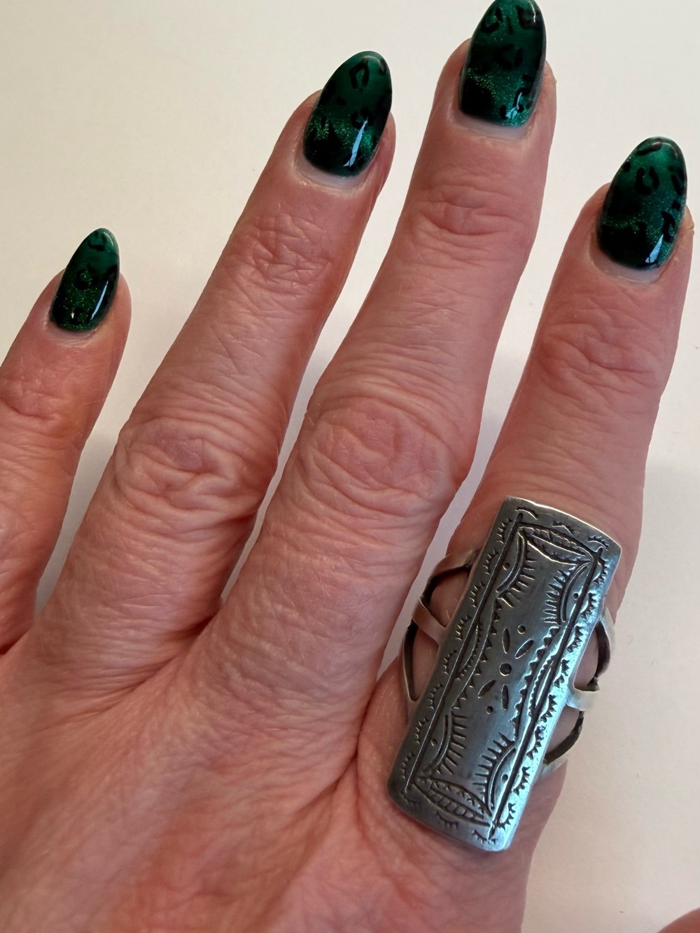 Peyote Bird Santa Fe Nomad Mountain Spirit Shield Ring Sterling Silver